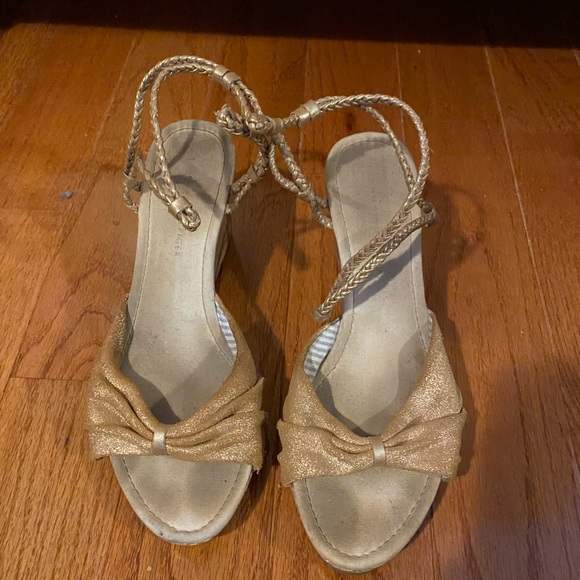 Tommy Hilfiger Shoes - Tommy Hilfiger Gold Wedge Sandals
